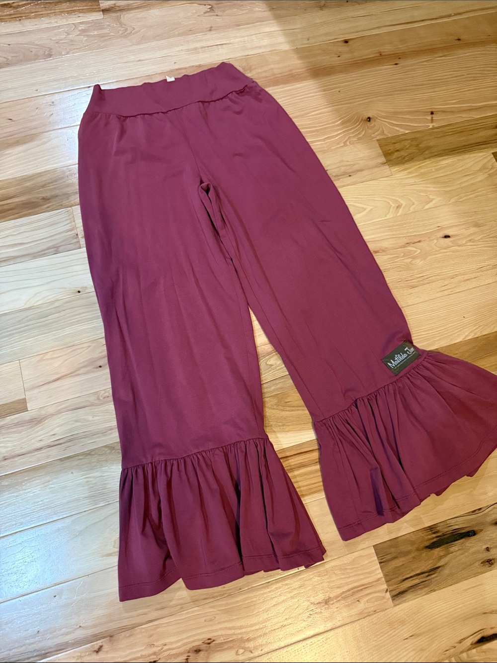 Matilda Jane Ruffle Hem Ankle Pants - Berry